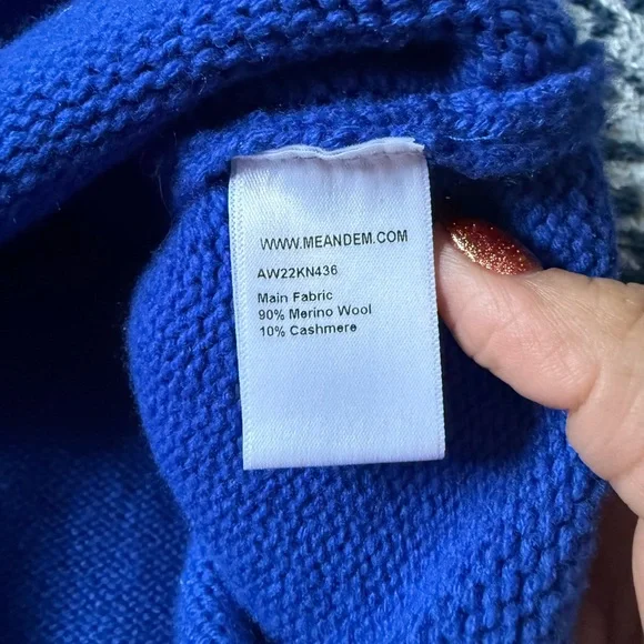 Me+Em Women's Merino Wool Cashmere Roll Neck Jumper Detachable  Blue Small - Picture 5 of 8